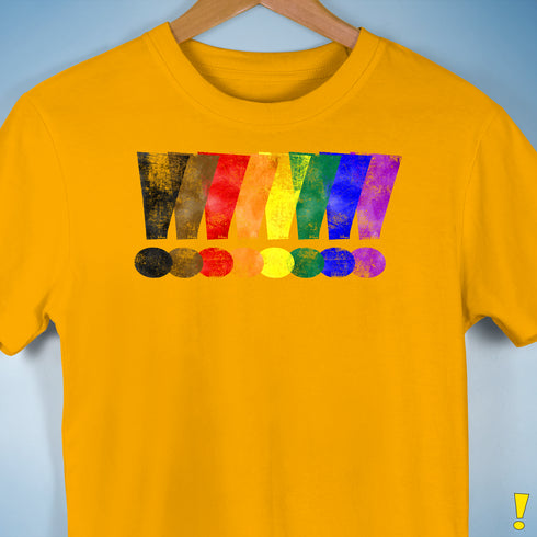 Distressed Philly LGBTQ Pride Whee! Exclamation Points Premium Unisex - Gold